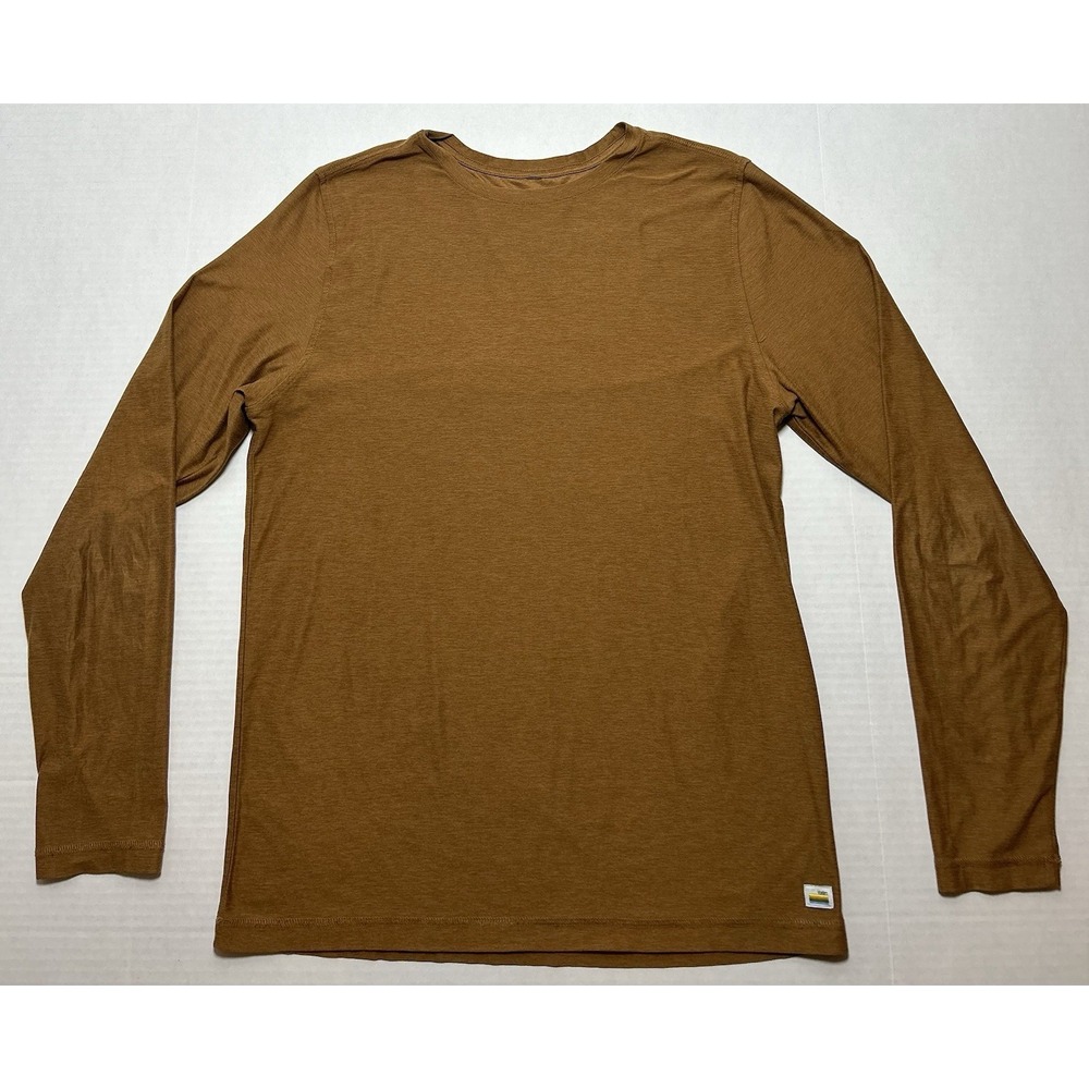 Vuori Strato Tech Tee Men Medium Long Sleeve Performance Crew Neck Casual EUC